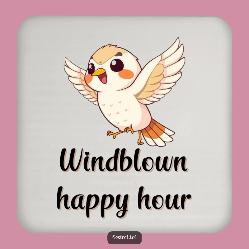 Funny Giggling Kestrel Drink Coaster Set: Protect Surfaces with Humor