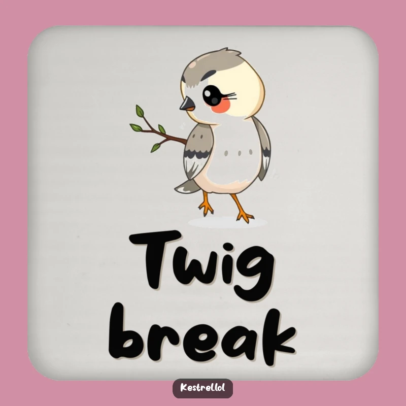 Funny Kestrel Coaster: Busy Bird Protection - Humorous Table Gift