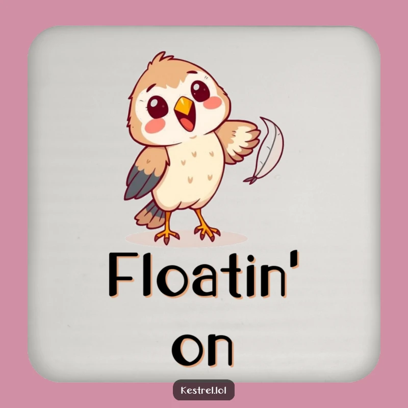 Funny Kestrel Coaster - Comical Feather Chase Table Protection Gift