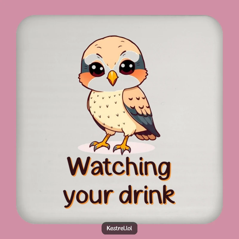 Funny Kestrel Coaster - Protective Surface For Sharp Minds