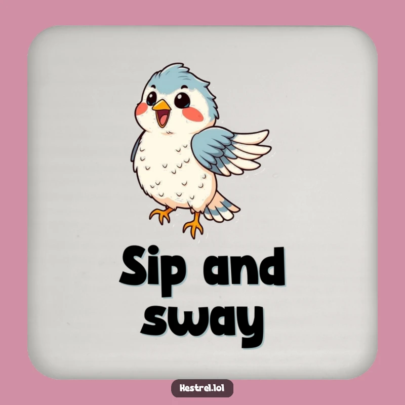 Funny Kestrel Dance Coaster: Protect Surfaces with Breezy Style!
