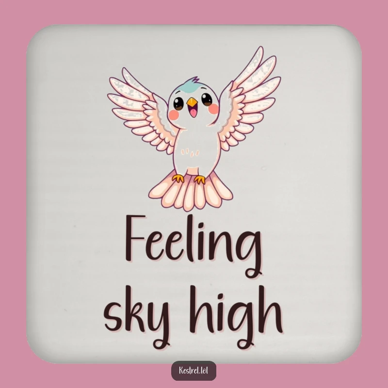 Funny Kestrel Soaring Drink Coaster - Protect Surfaces with Joy Gift