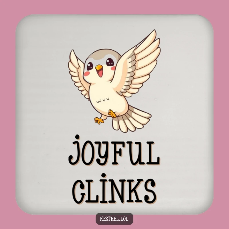 Funny Kestrel Coaster: Joyful Swoop - Playful Table Decor