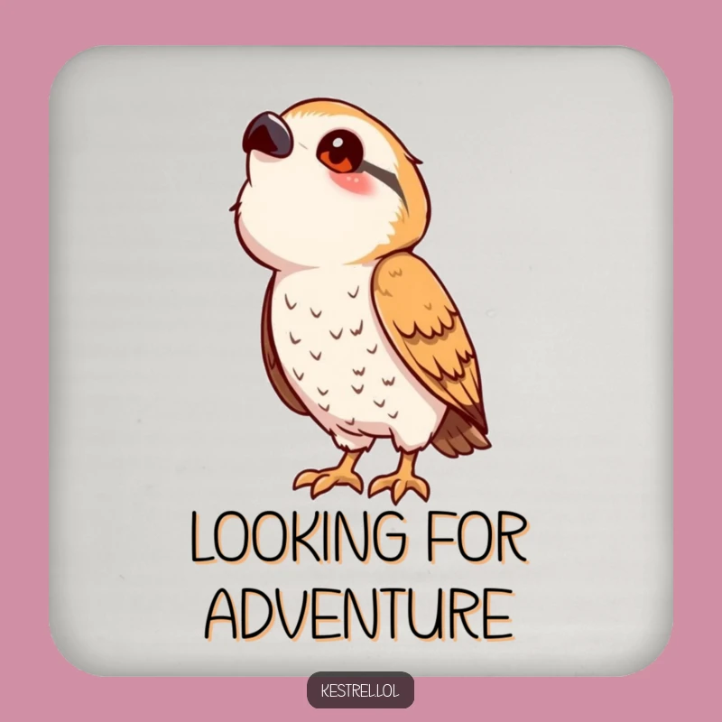 Funny Kestrel Coaster: Cute Curious Bird Protection, Playful Table Gift