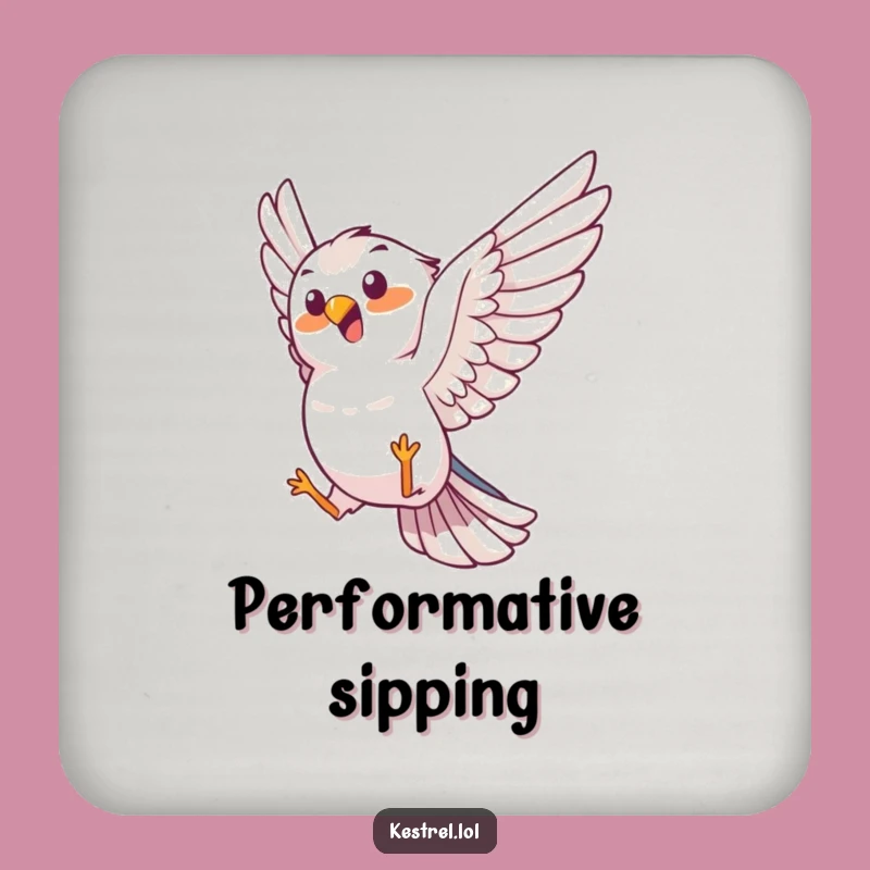 Funny Kestrel Trick Drink Coaster - Joyful Surface Protection