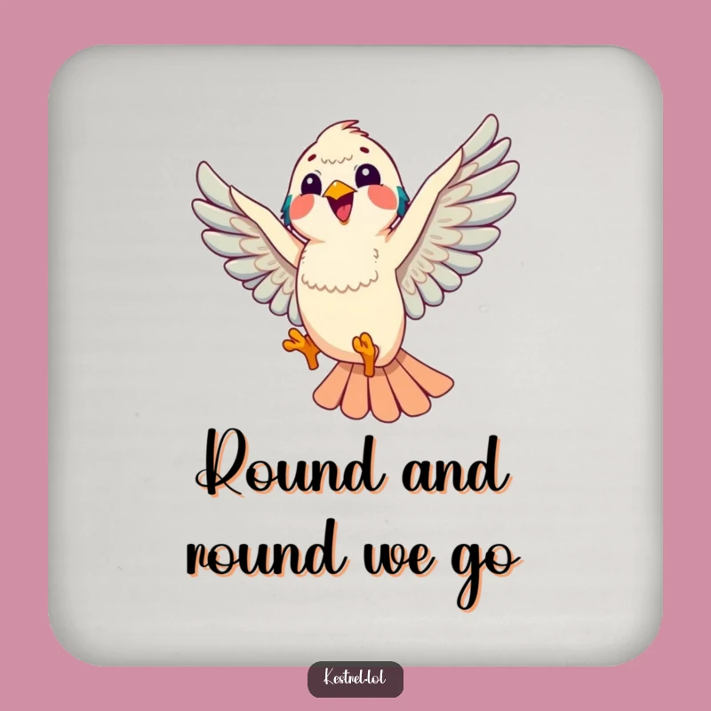 Joyful Kestrel Coasters: Funny Protection for Tables & Bird Lovers