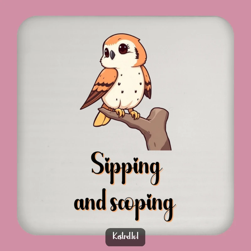 Funny Kestrel Drink Coaster: Keen Observer's Table Protector, Humorous Gift