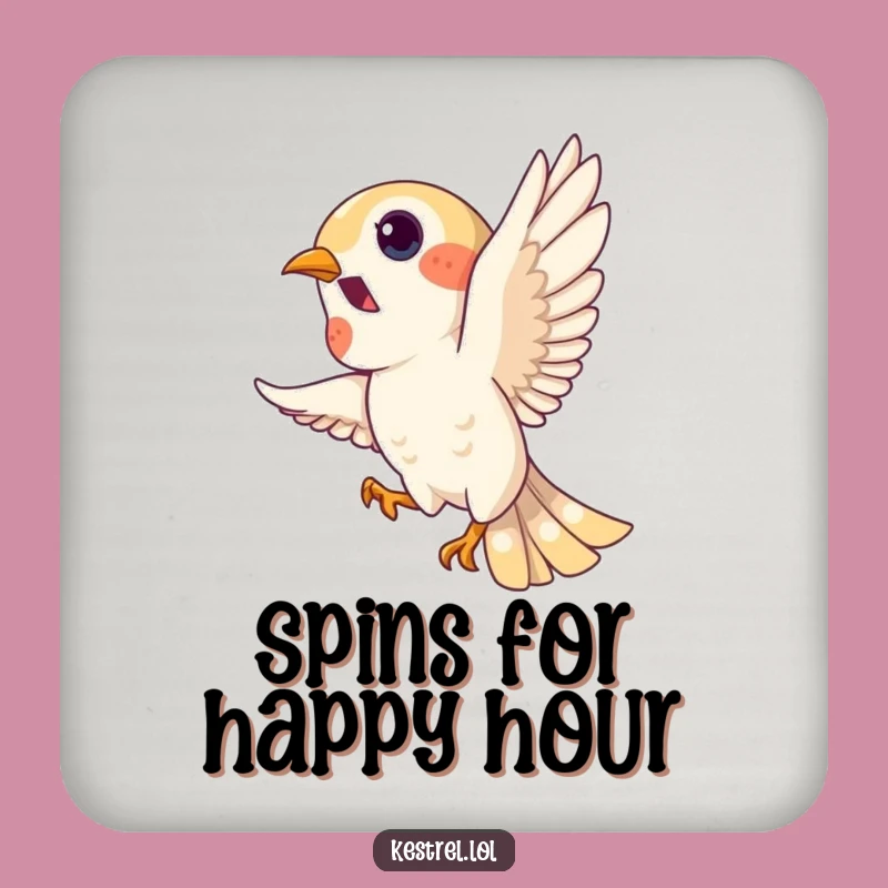 Funny Kestrel Loop Drink Coaster - Playful Surface Protection