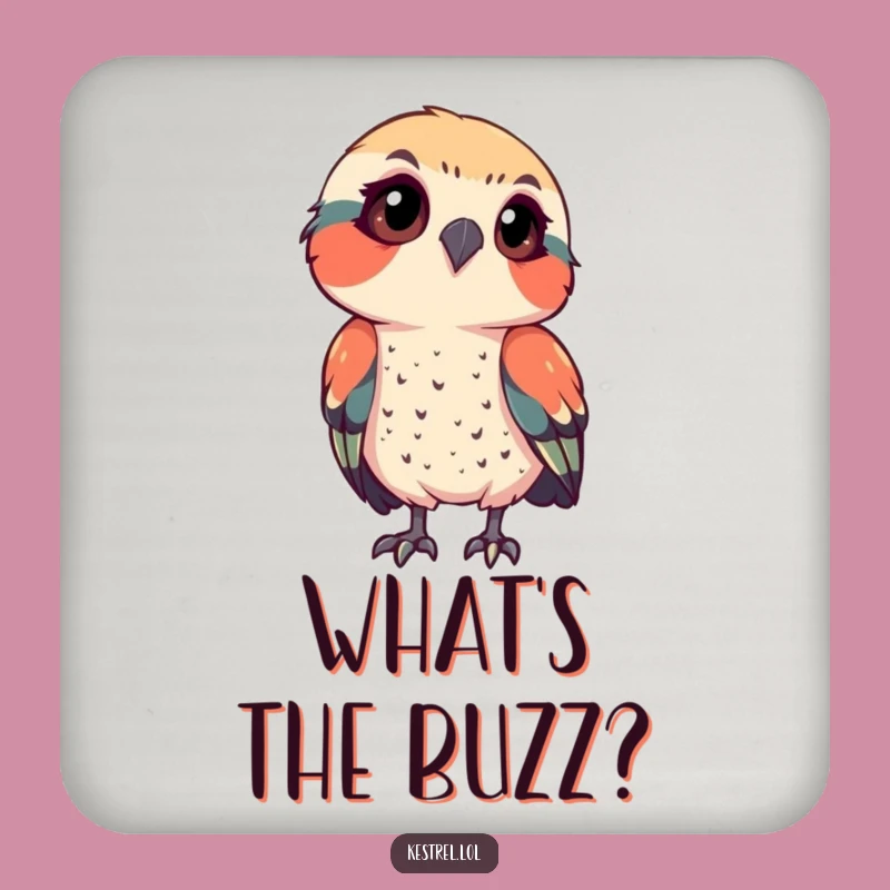 Funny Kestrel Focus Drink Coaster - Protect Surfaces with Humor Gift