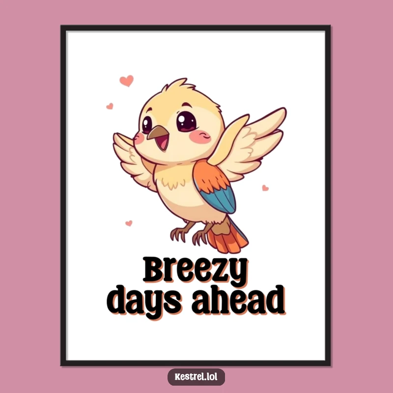 Funny Gleeful Kestrel Poster - Bring Playful Breeze Humor to Your Walls!