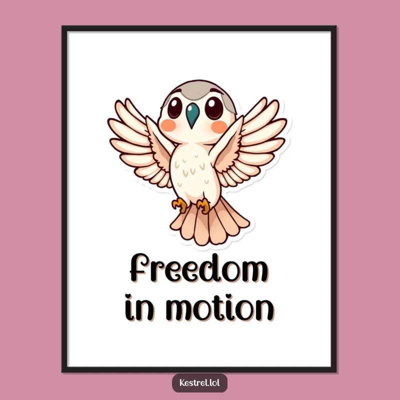 Funny Kestrel Flight Poster: Dramatic Bird Art with Humor