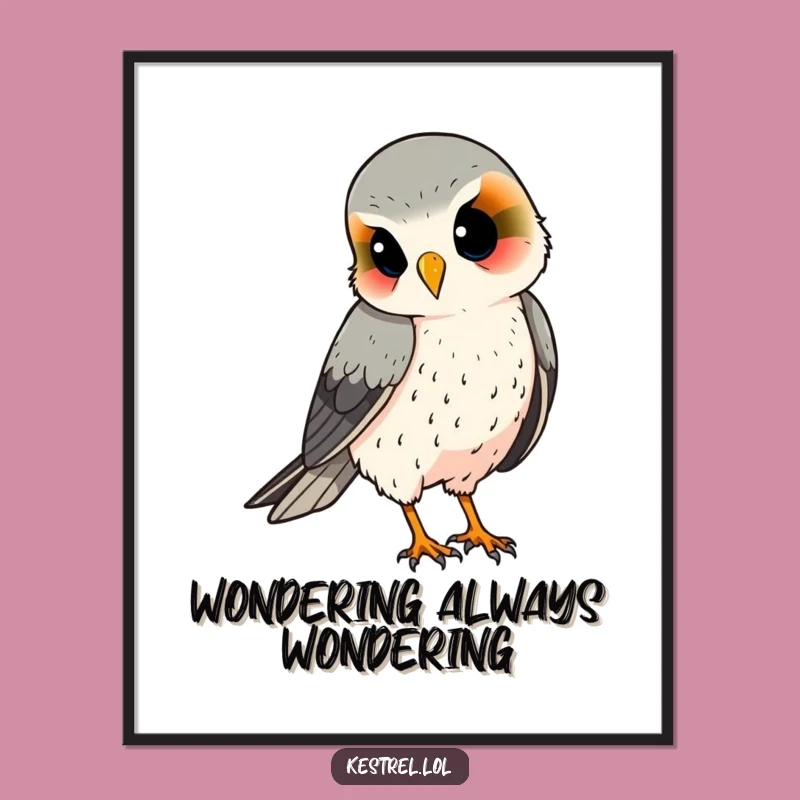Funny Kestrel Poster: Curious Observation Art, Unique Gift for Decor