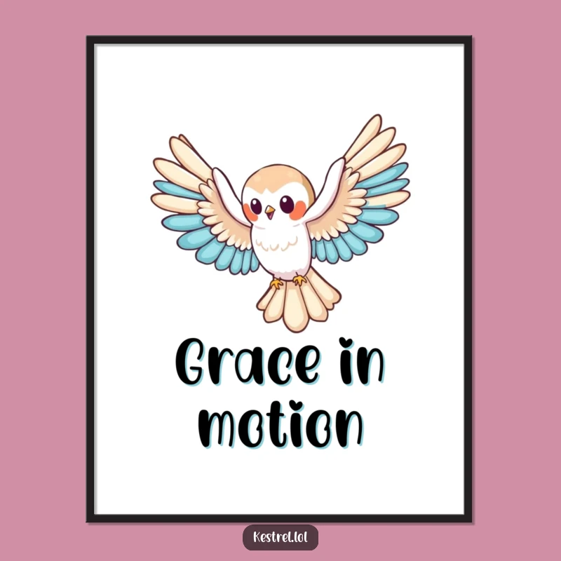 Funny Kestrel Glide Poster: Effortless Art, Serene Wall Decor Gift!