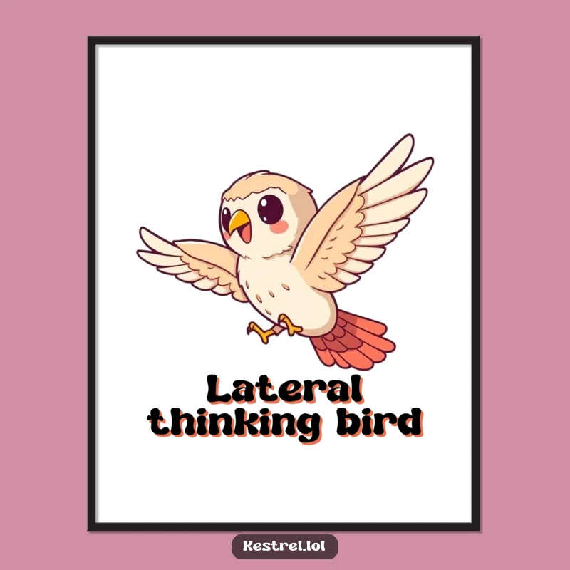 Funny Kestrel Soaring Sideways Poster - Hilarious Bird Art for Wall Decor