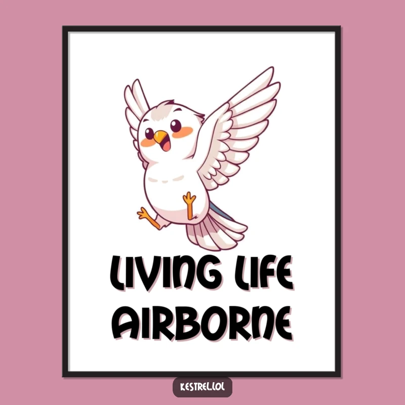 Funny Kestrel Trick Poster - Hilarious Bird Art for Wall Decor