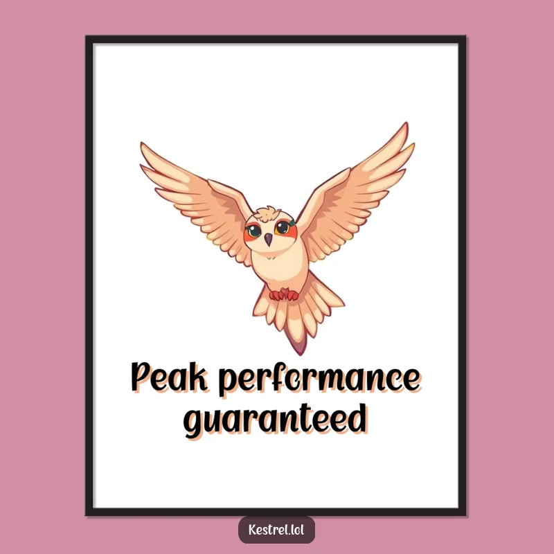 Funny Soaring Kestrel Poster: Effortless Gliding Art for Bird Fans