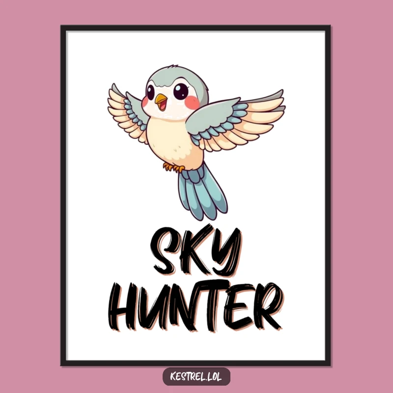 Funny Kestrel Poster: Decorate with a Jovial Falcon's Swift Descent, Art Gift