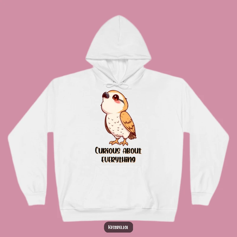 Funny Kestrel Hoodie: Cute Curious Bird Comfort, Playful Gift Idea
