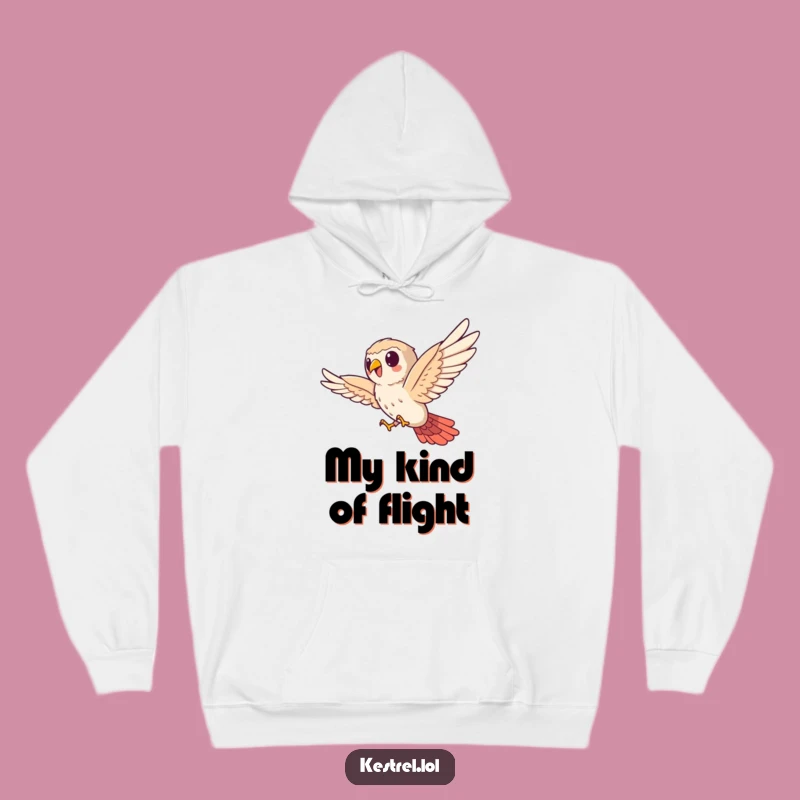 Funny Kestrel Soaring Sideways Hoodie - Cozy & Comical Bird Lover Gift