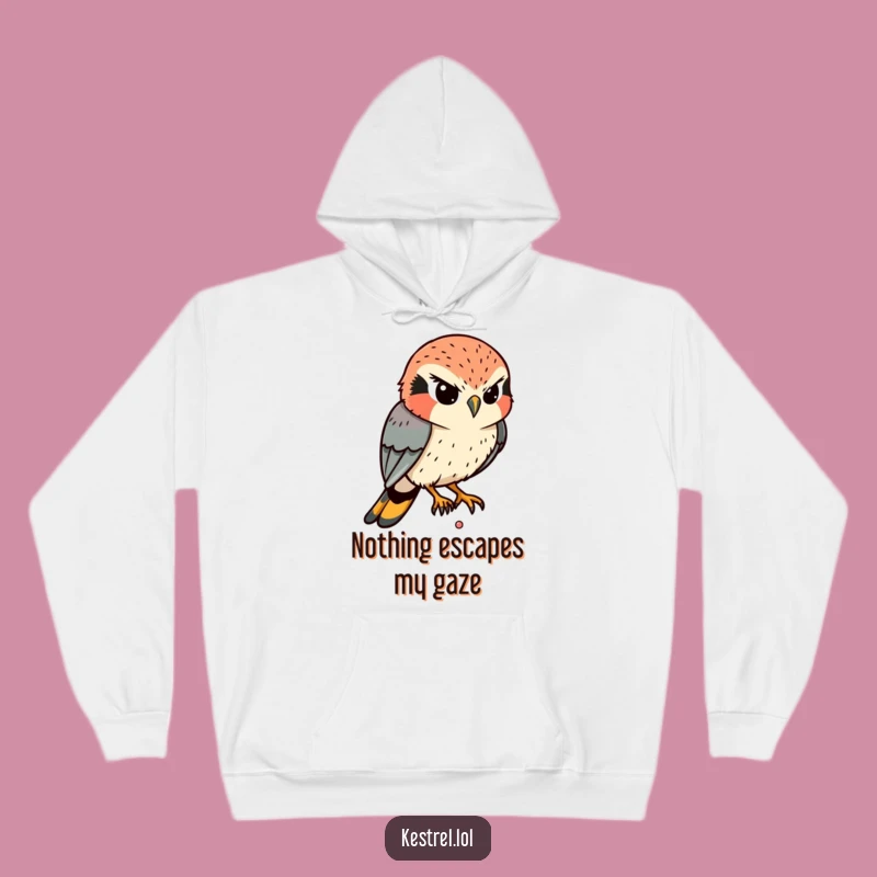 Funny Kestrel Focus Hoodie: Cozy & Determined Bird Wear, Perfect Funny Gift