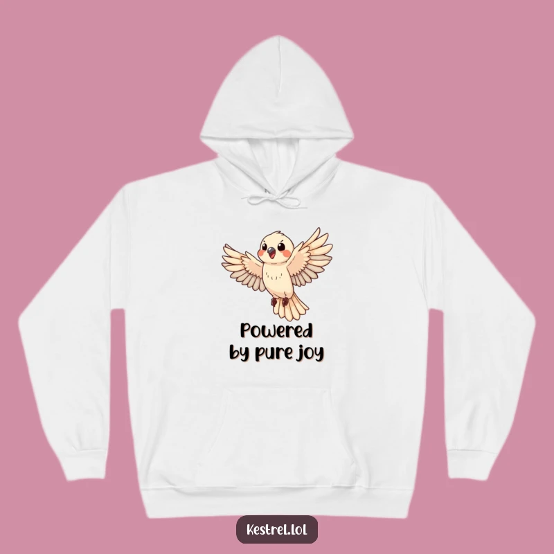 Funny Happy Kestrel Hoodie: Cozy Flying Bird Sweatshirt Gift