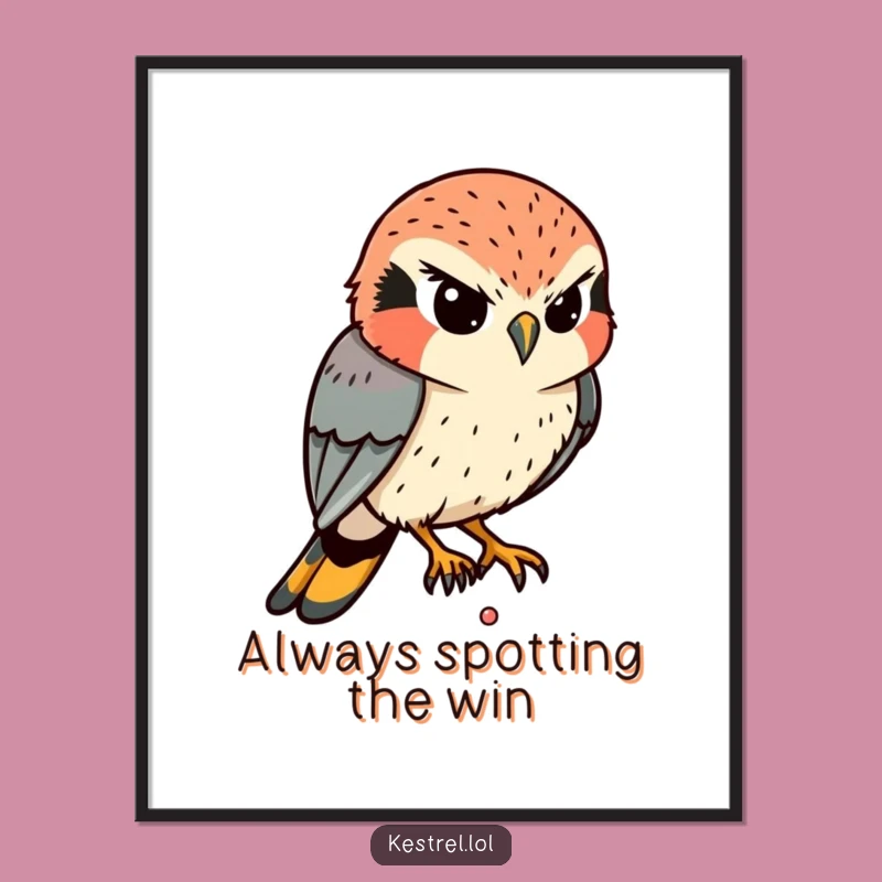 Funny Focused Kestrel Art: Free Printable Downloadable Art, Intense Bird Decor