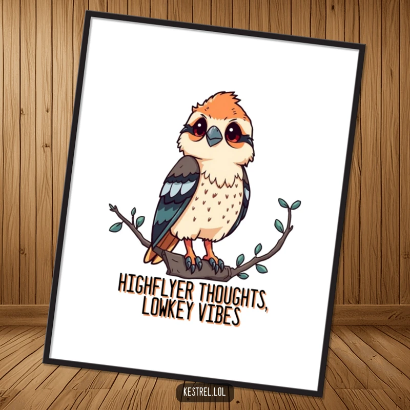 Funny Free Printable Kestrel Wall Art: Proud bird surveying the scene from a majestic high vantage point, adding character to any room.