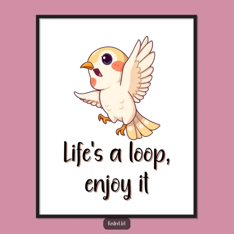 Funny Free Printable Kestrel Art: Looping Sky Bird Downloadable Wall Decor