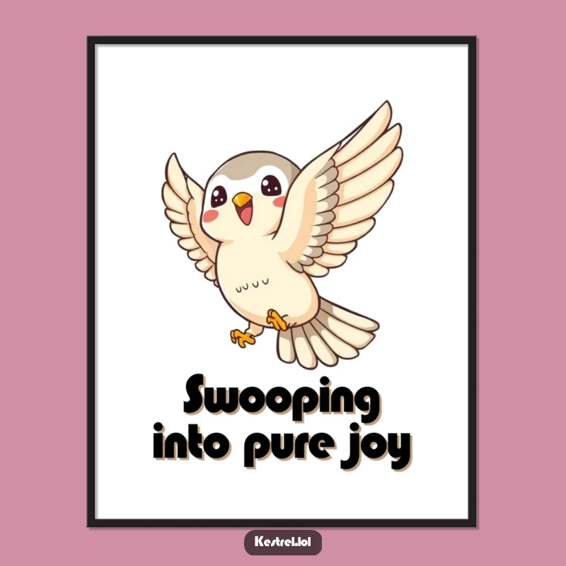 Funny Free Printable Wall Art: Kestrel's Playful Swoop, Humorous Downloadable Decor