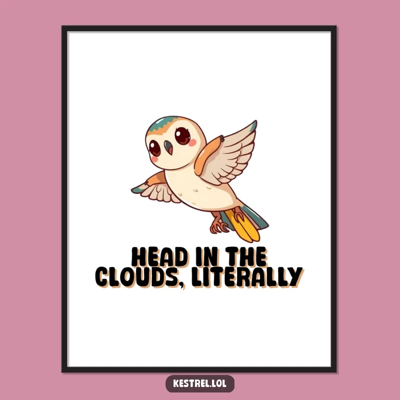 Funny Curious Kestrel Art: Free Printable Downloadable Art, Whimsical Bird Decor