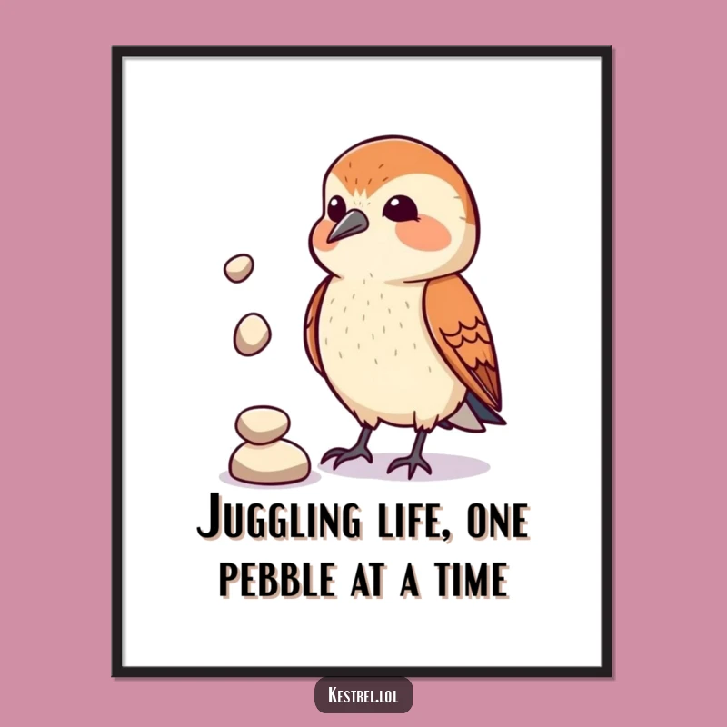 Free Printable Juggling Kestrel Wall Art: Funny Downloadable Home Decor