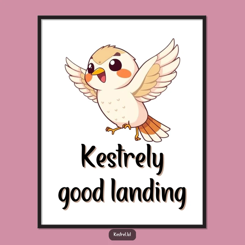 Free Printable Giggling Kestrel Wall Art - Funny Downloadable Hovering Bird Art for Your Home