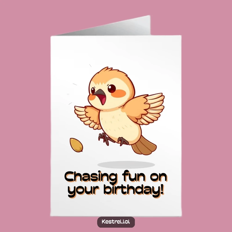 Free Printable Birthday Card: Kestrel's Seed Chase Fun, Hilarious Downloadable Gift