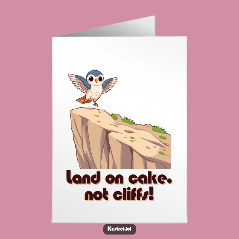 Free Printable Birthday Card: Focused Kestrel Landing for a Perfectly Celebrated Birthday