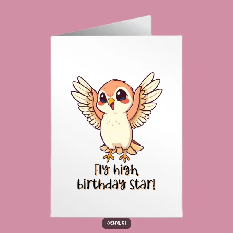 Free Printable Birthday Card: Funny Kestrel Cheers You On, Downloadable Fun Gift!