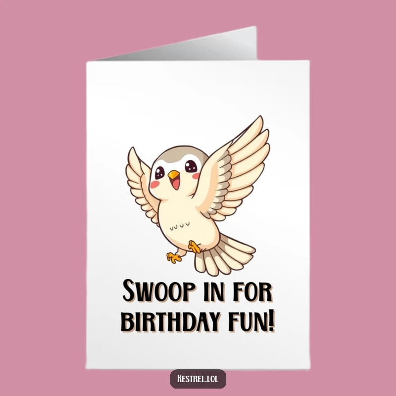 Free Printable Birthday Card: Joyful Kestrel's Swoop, Energetic Downloadable Gift