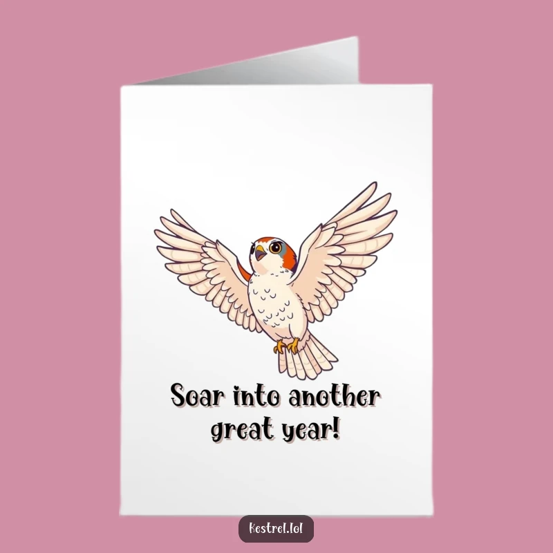 Free Printable Kestrel Birthday Card: Majestic Funny Downloadable Greeting