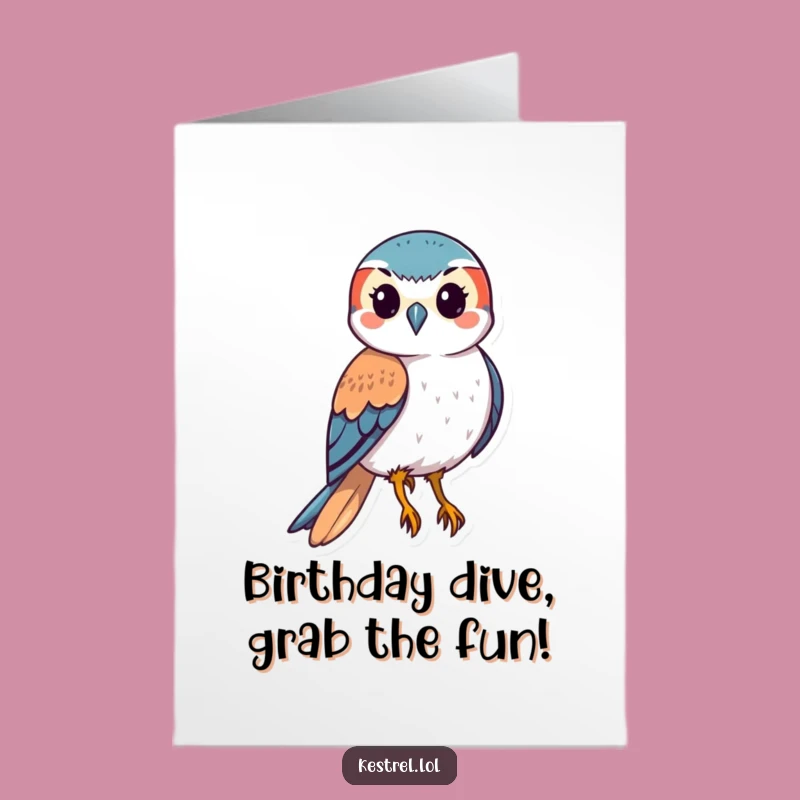 Free Printable Kestrel Birthday Card: Swooping Fun, Funny Downloadable Gift for Energetic Celebrations