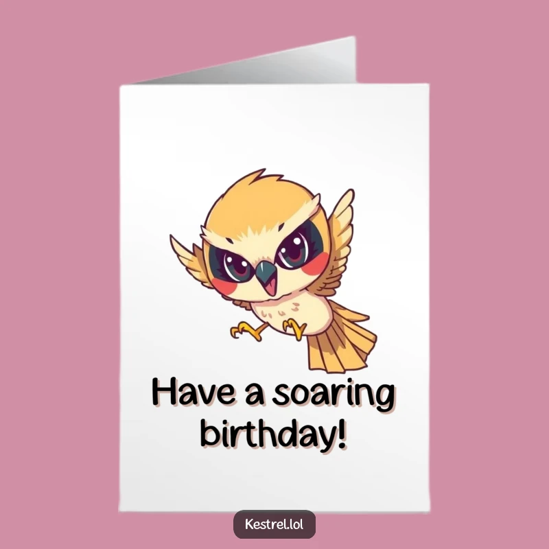 Free Printable Birthday Card: Diving Kestrel, Funny Downloadable Gift for Sharpened Wishes