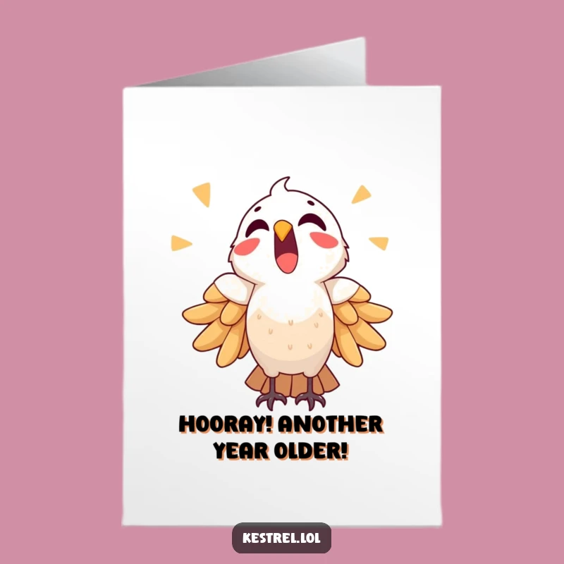 Free Printable Birthday Card: Triumphant Kestrel, Hilarious Downloadable for a Big Day