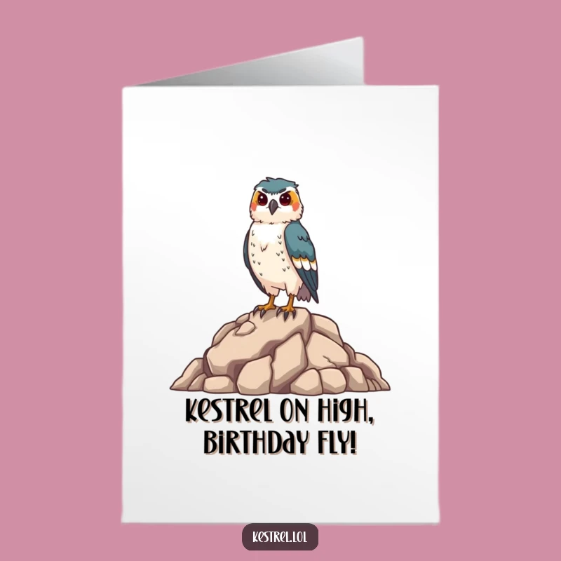 Free Printable Kestrel Birthday Card: Proud Bird Soars in Celebration