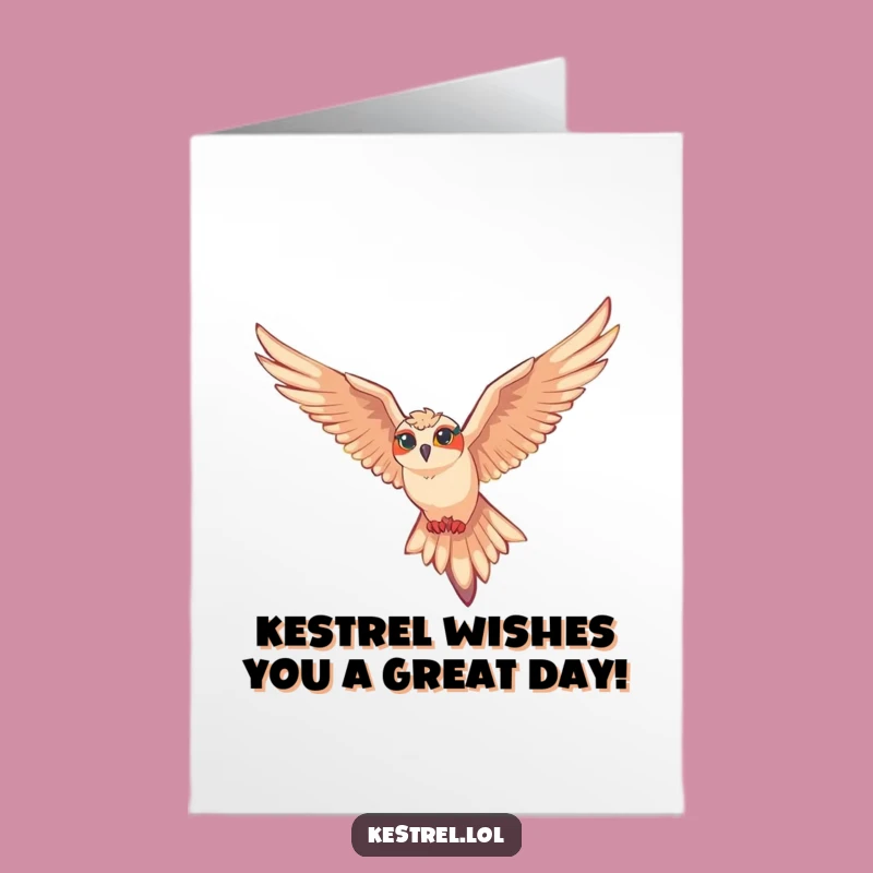 Free Printable Birthday Card: Funny Kestrel Soaring High for a Joyful Celebration