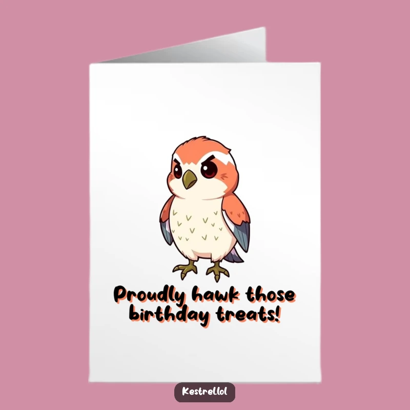 Free Printable Birthday Card: Proud Kestrel Puffin Chest for a Bold Celebration