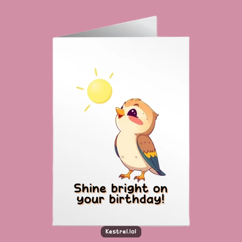 Free Printable Kestrel Birthday Card: Shining Bright for You!