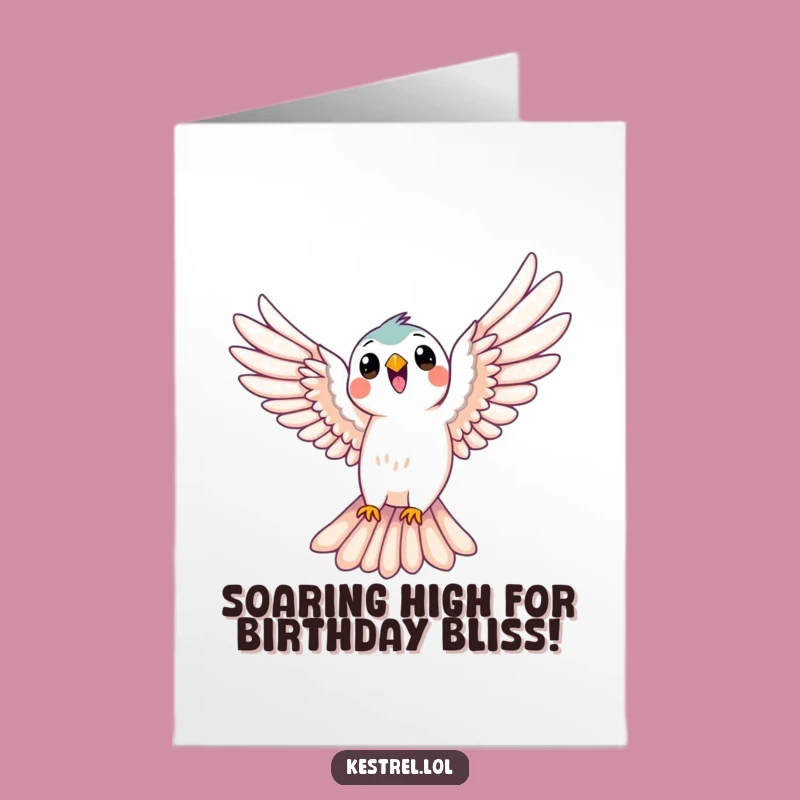 Free Printable Kestrel Birthday Card: Joyful Soaring Bird Downloadable Funny Gift