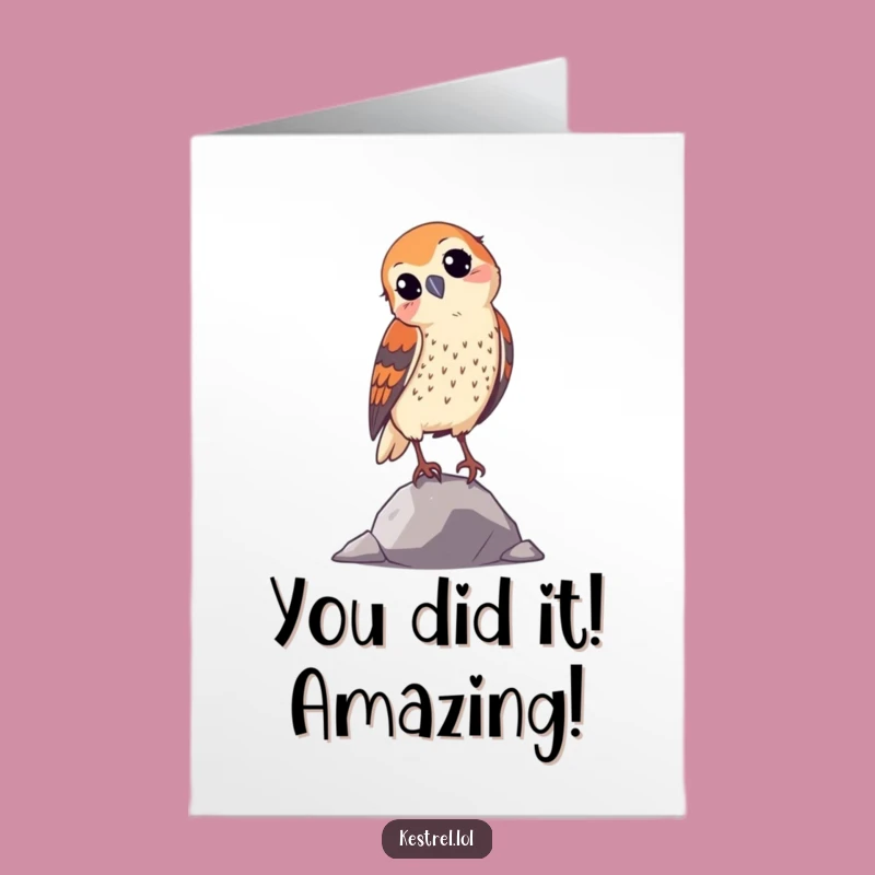 Free Printable Congrats Card: Curious Kestrel, Hilarious Downloadable for Any Achievement