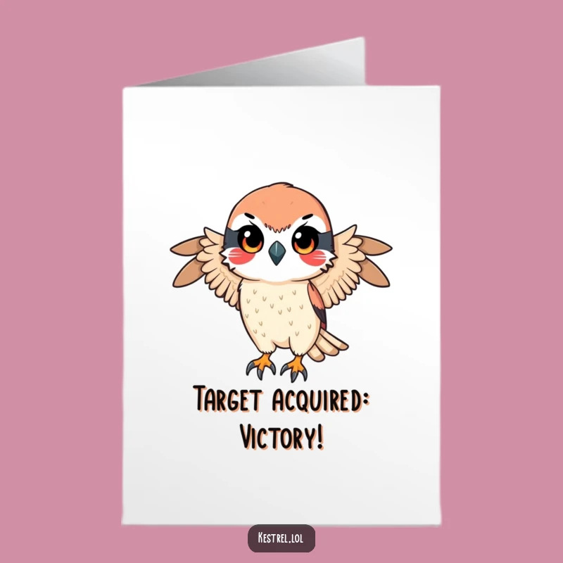 Free Printable Congrats Card: Determined Kestrel Achieves Goals, Downloadable Gift!