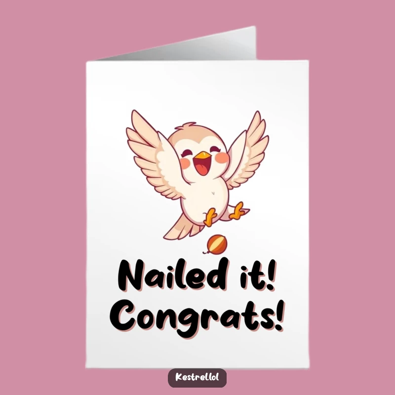 Free Printable Congrats Card: Kestrel Diving Funny Downloadable Gift