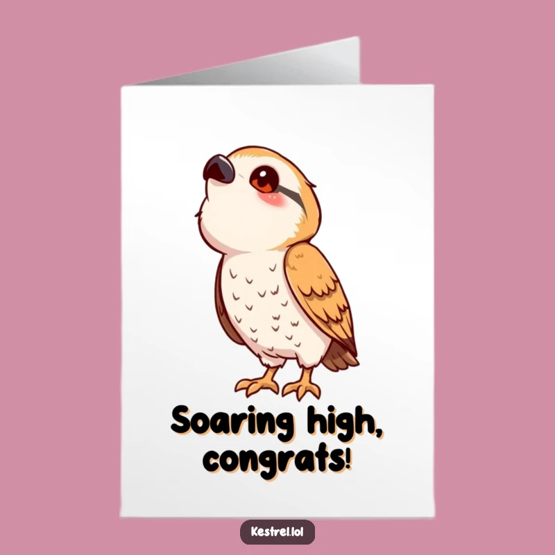 Free Printable Kestrel Card: Curious Congrats, Funny Downloadable Gift for New Adventures