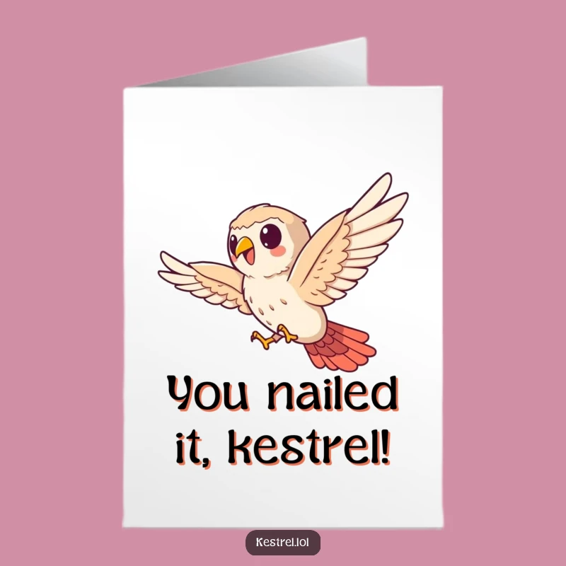 Free Printable Kestrel Congrats Card: Hilarious Sideways Soar Downloadable for Any Achievement